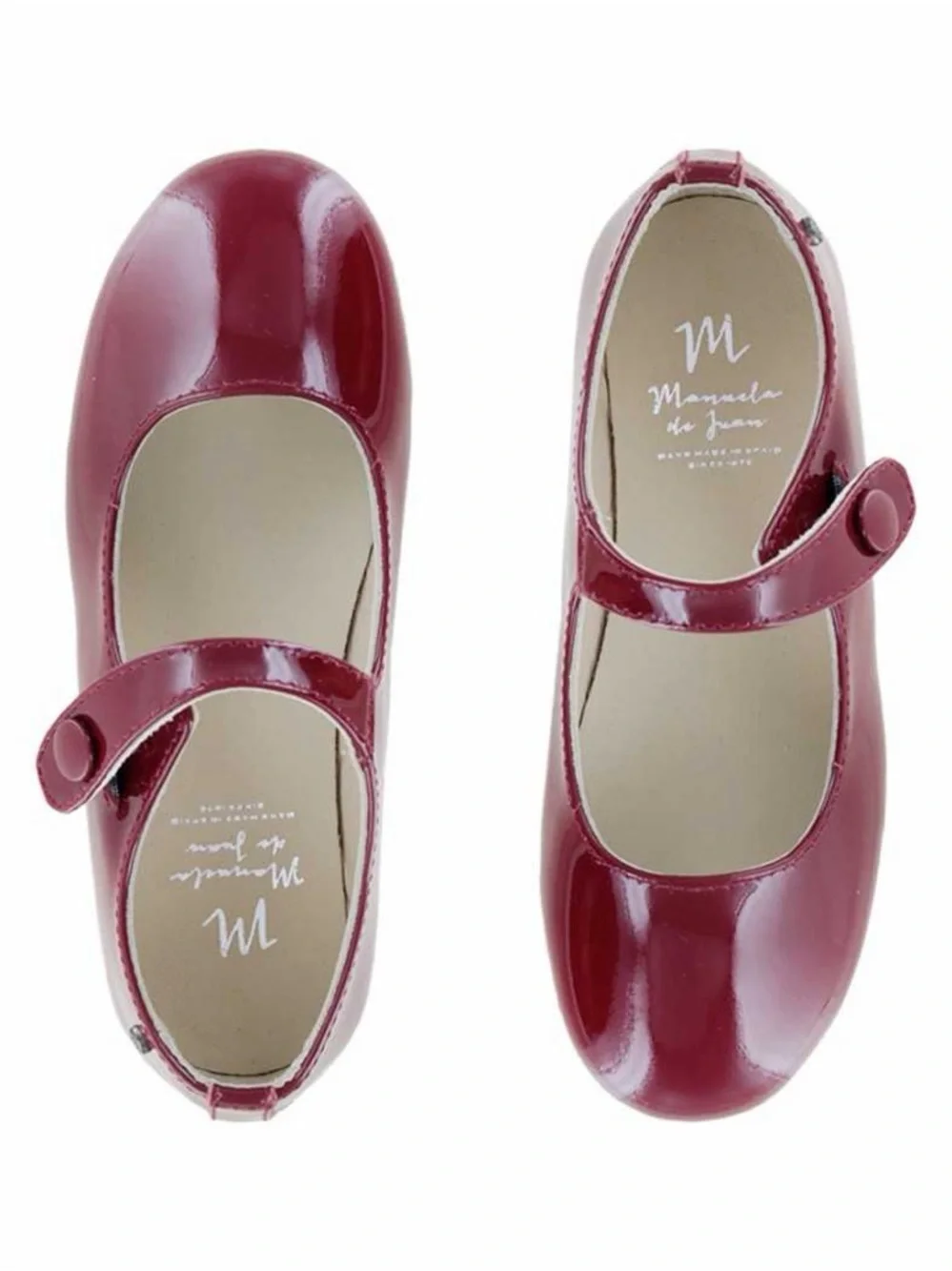 Manuela de Juan Mimi Carmen Patent Mary Jane Shoes Red EU 23 US 7 Spain